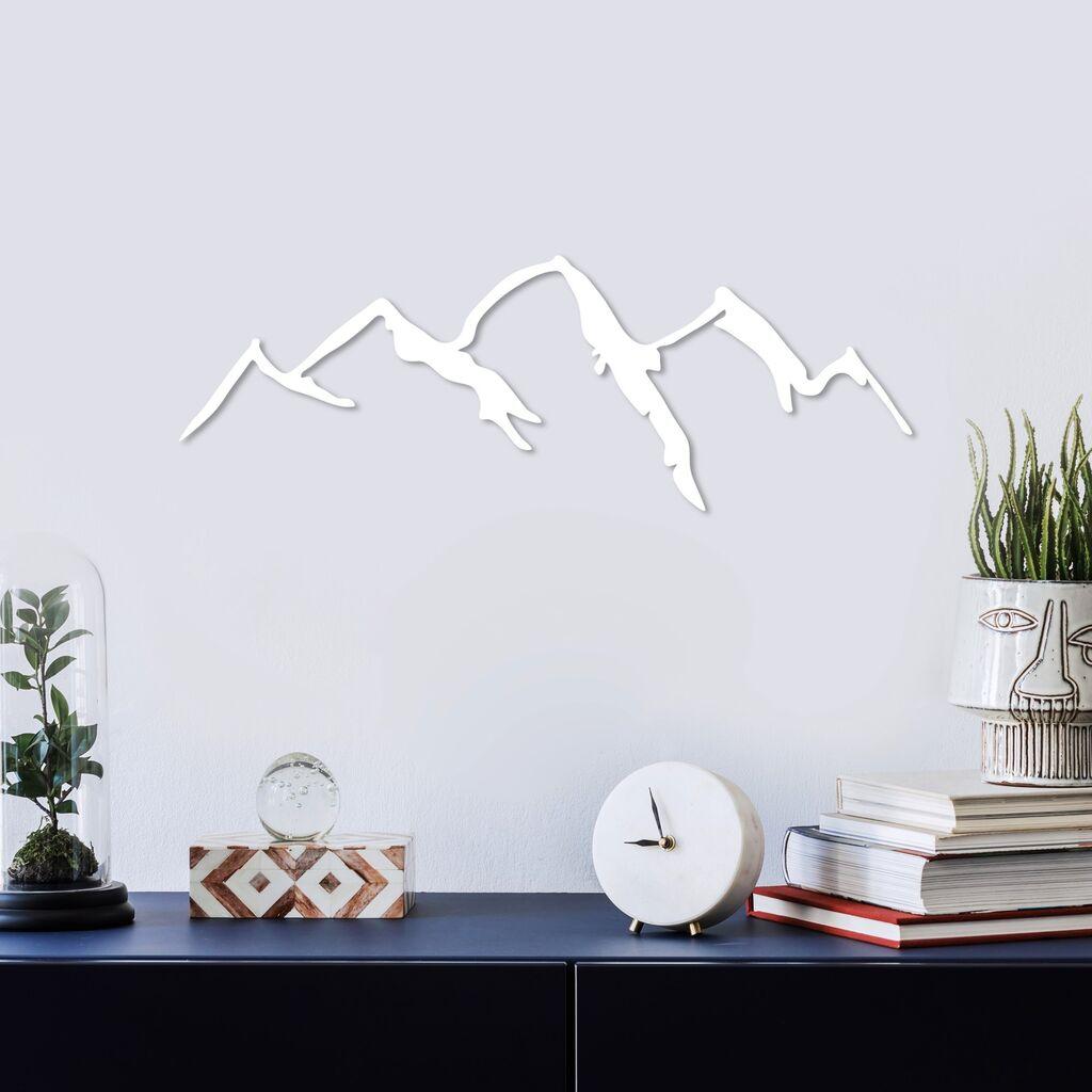 Wallity Zidna dekoracija Planina-4, 66x23cm, Bijela