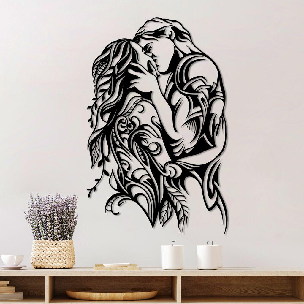 Wallity Zidna dekoracija Kiss-Black, 78x50cm, Crna