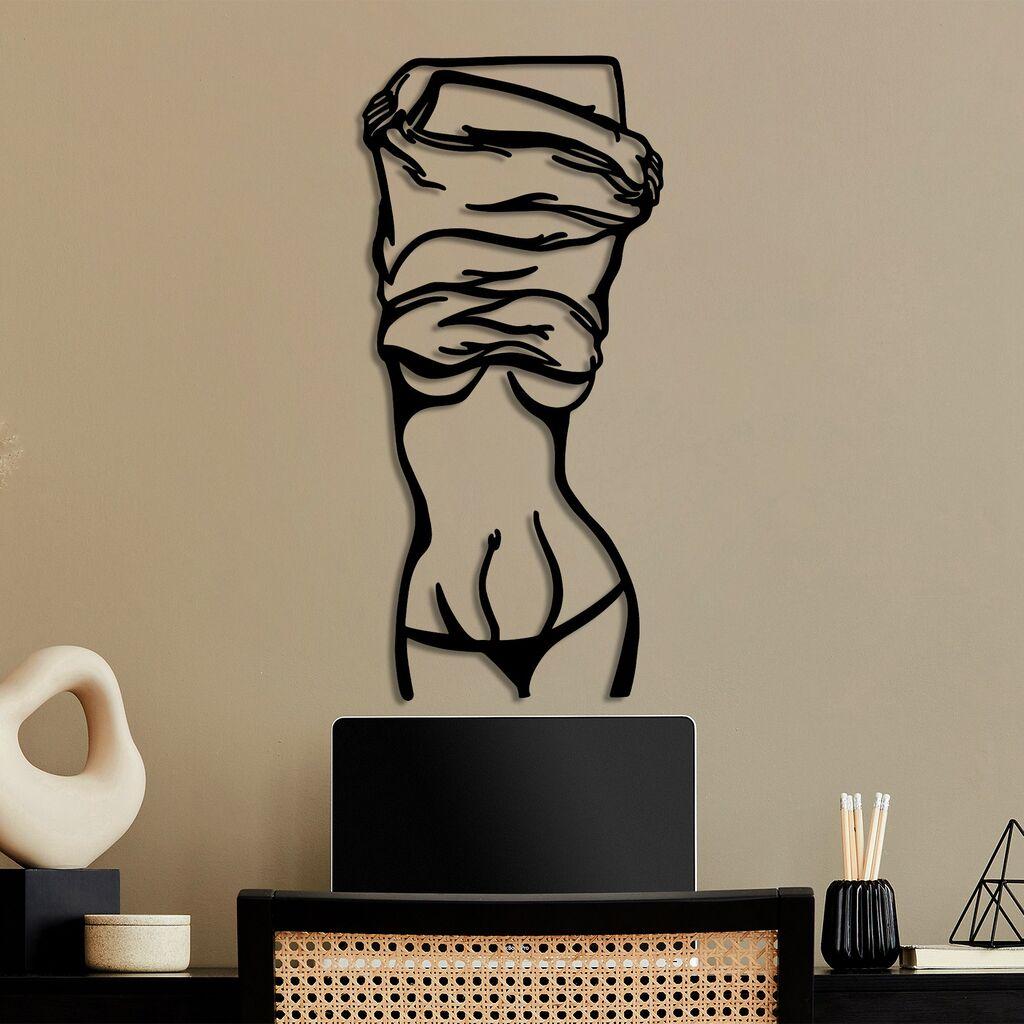 Wallity Zidna dekoracija Žena koja se svlači, 33x70cm, Crna