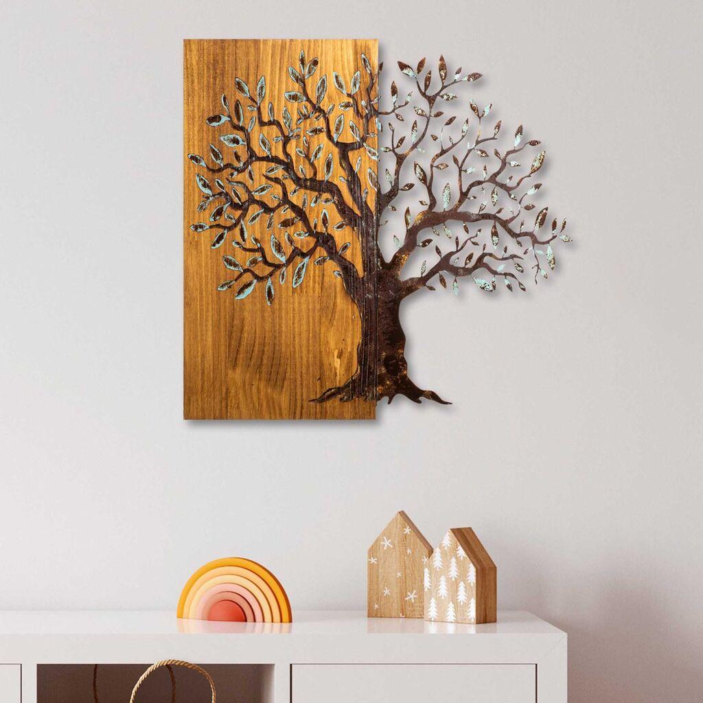 Wallity Zidna dekoracija Misteriozno drvo-371-A, 60cmx58cmx3cm, Hrast