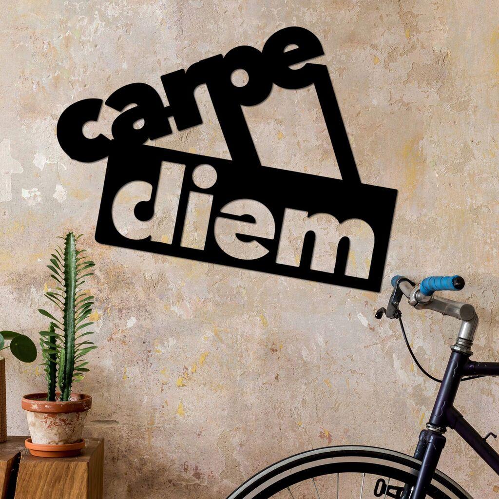 Wallity Zidna dekoracija Carpe Diem 3, 56x44cm, Crna