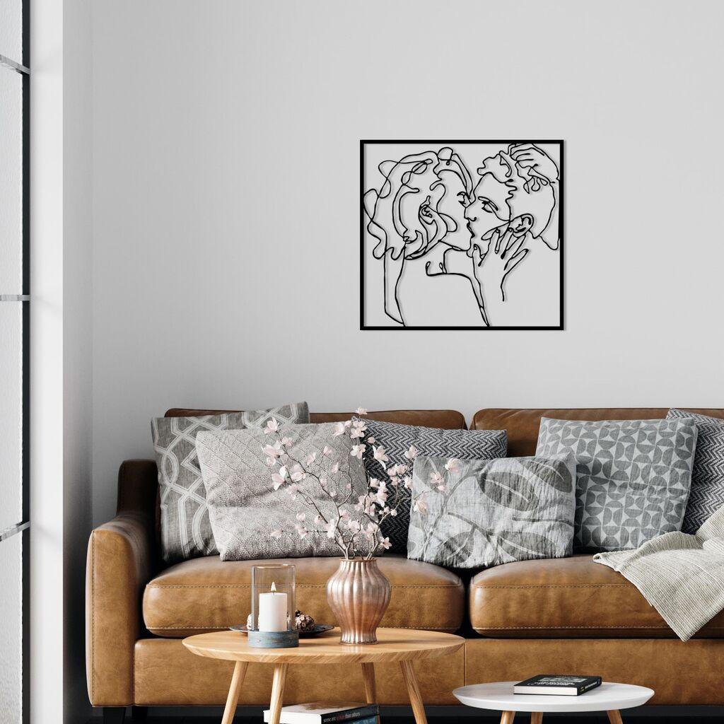 Wallity Zidna dekoracija Poljubi me 1, 64x60cm, Crna