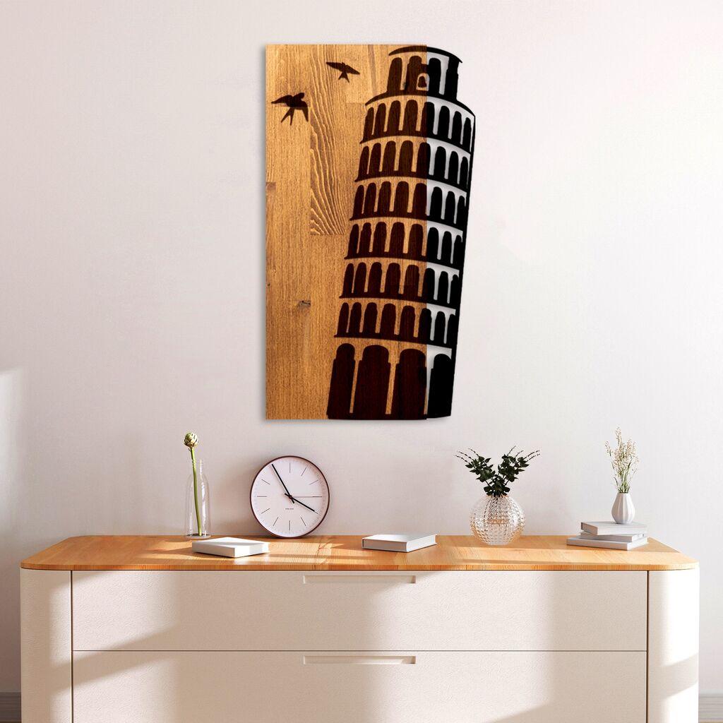 Wallity Zidna dekoracija Pisa toranj, 32cmx58cmx3cm, Hrast