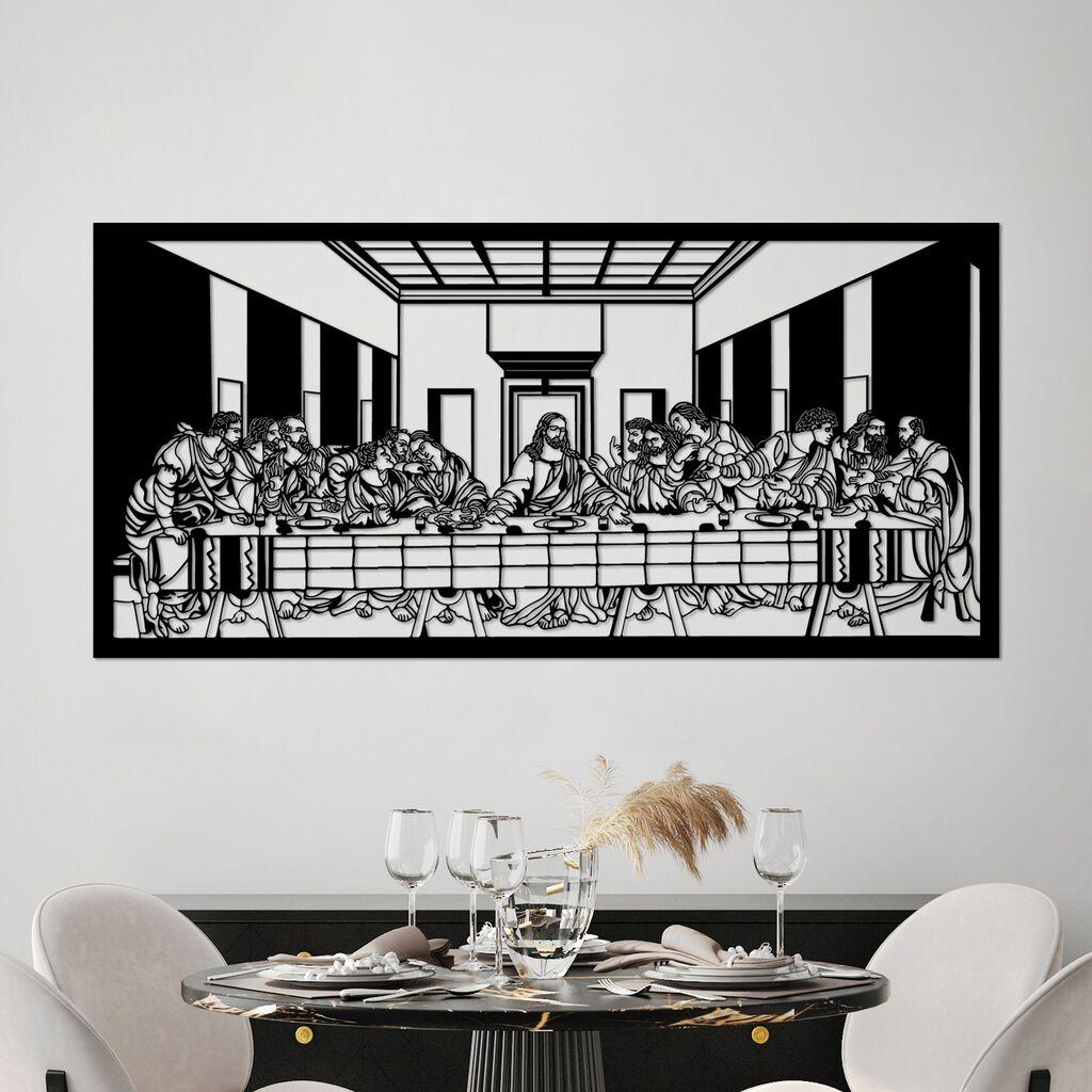 Zidna dekoracija Davinci, 100x48cm, Crna