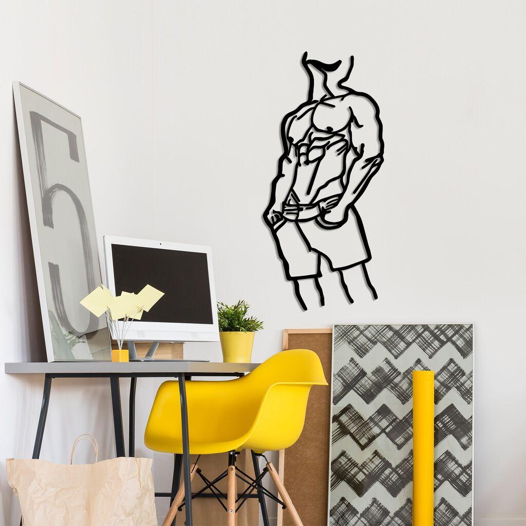 Wallity Zidna dekoracija Cool Masculine Man, 33x70cm, Crna