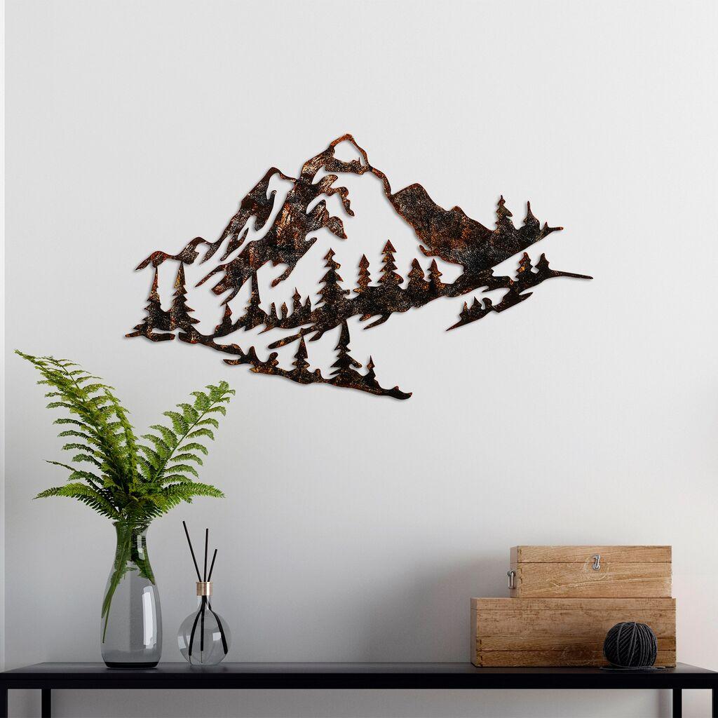 Wallity Zidna dekoracija Planina-2, 70cmx40cm, Bakar