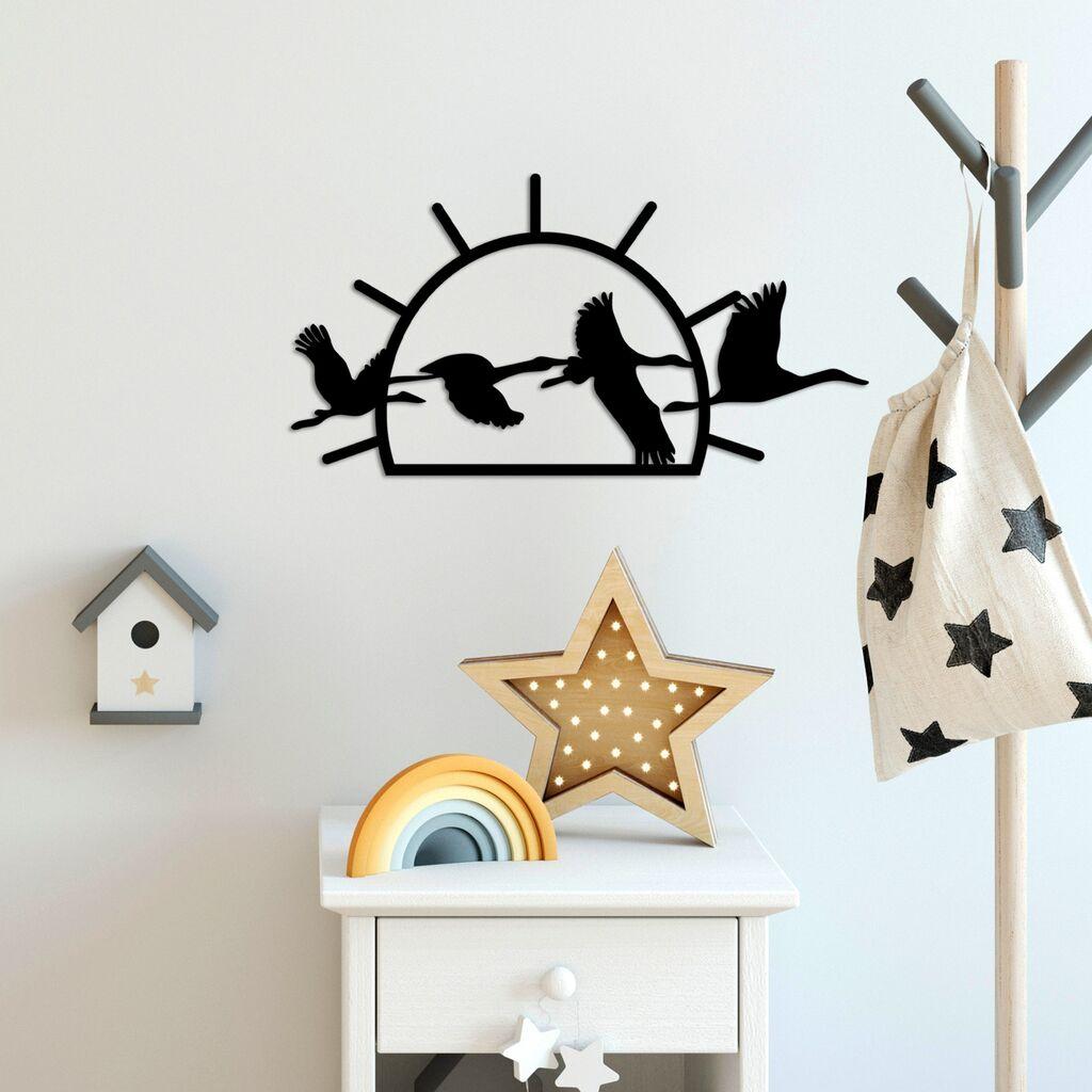 Wallity Zidna dekoracija Ptice selice - M, 50x26cm, Crna