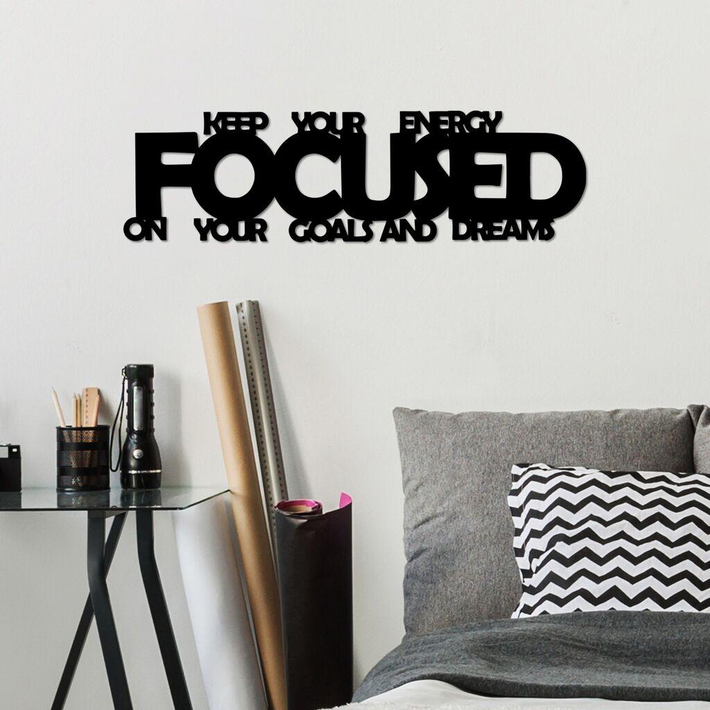 Wallity Zidna dekoracija Focused, 70x19cm, Crna