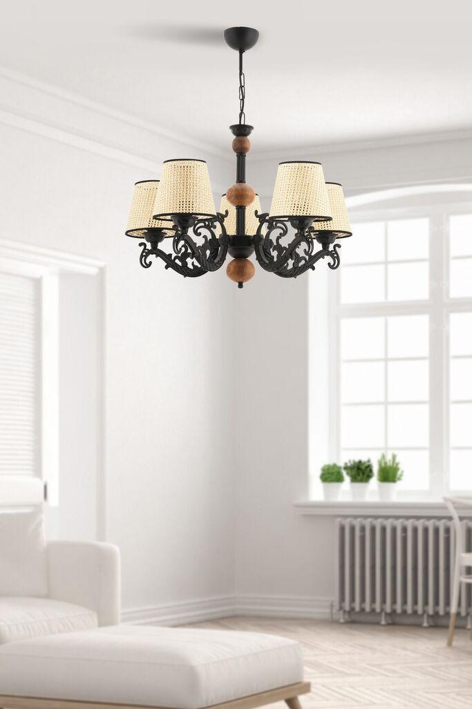 Opviq luster Fiona od koralnog drveta, 15x10x13cm, IP20, crno-bijela