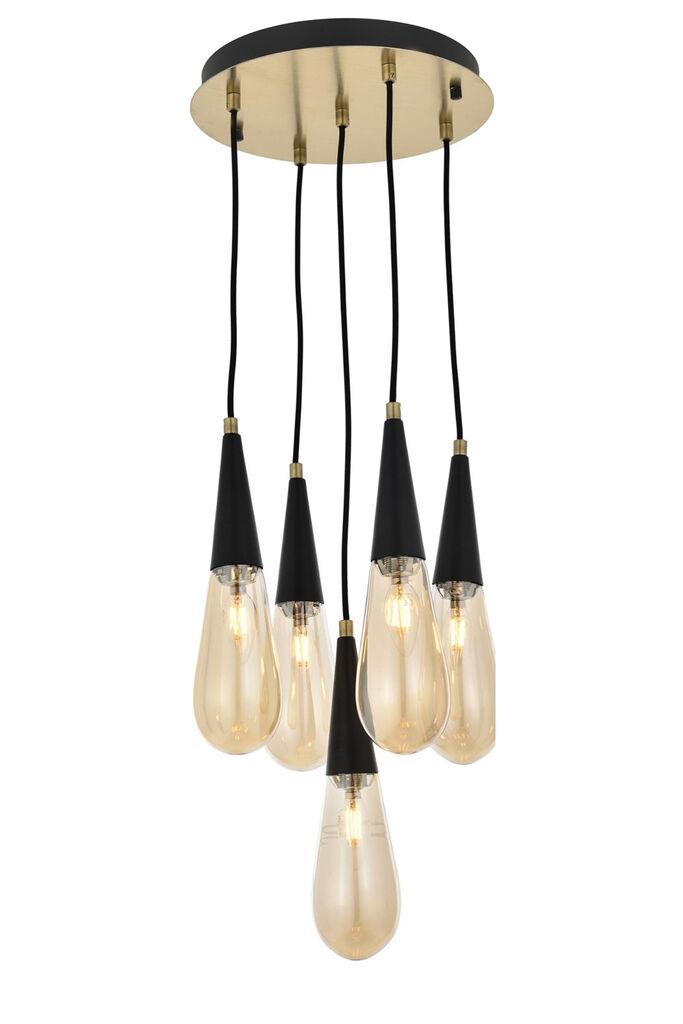 Opviq Luster AV-4236-5ET, 90x33cm, IP20, 220V-240V, Zlatno-crna boja