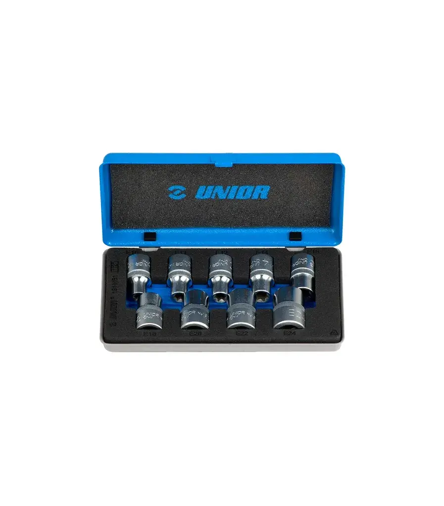 Unior Garnitura nasadnih ključeva sa unutrašnjim TX profilom 191MB1, Prihvat 1/2", U metalnoj kutiji