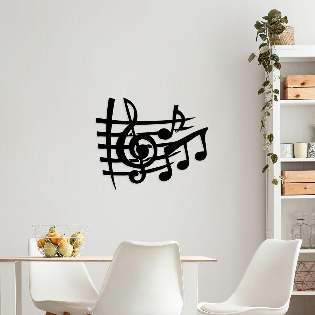 Wallity Zidna dekoracija Muzička 3, 58x70cm, Crna