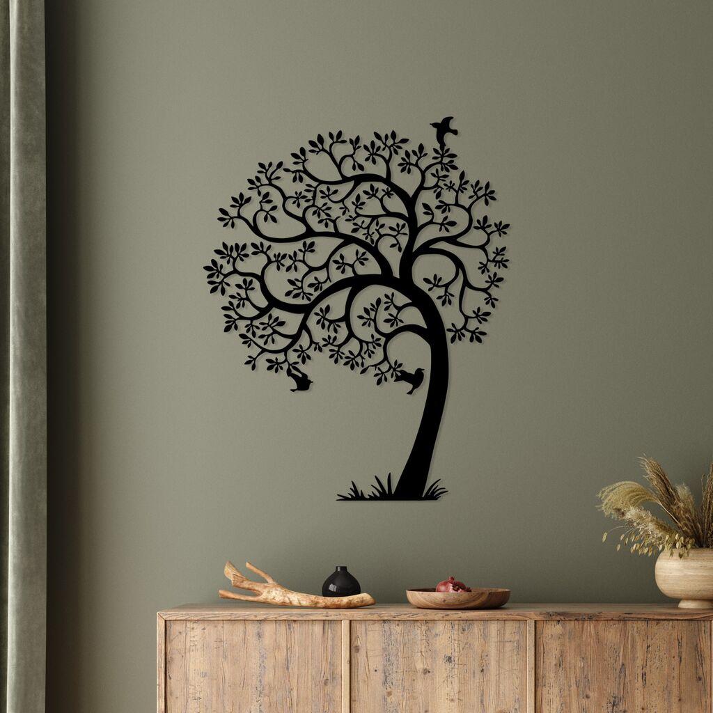 Wallity Zidna dekoracija Usamljeno drvo, 56x70cm, Crna