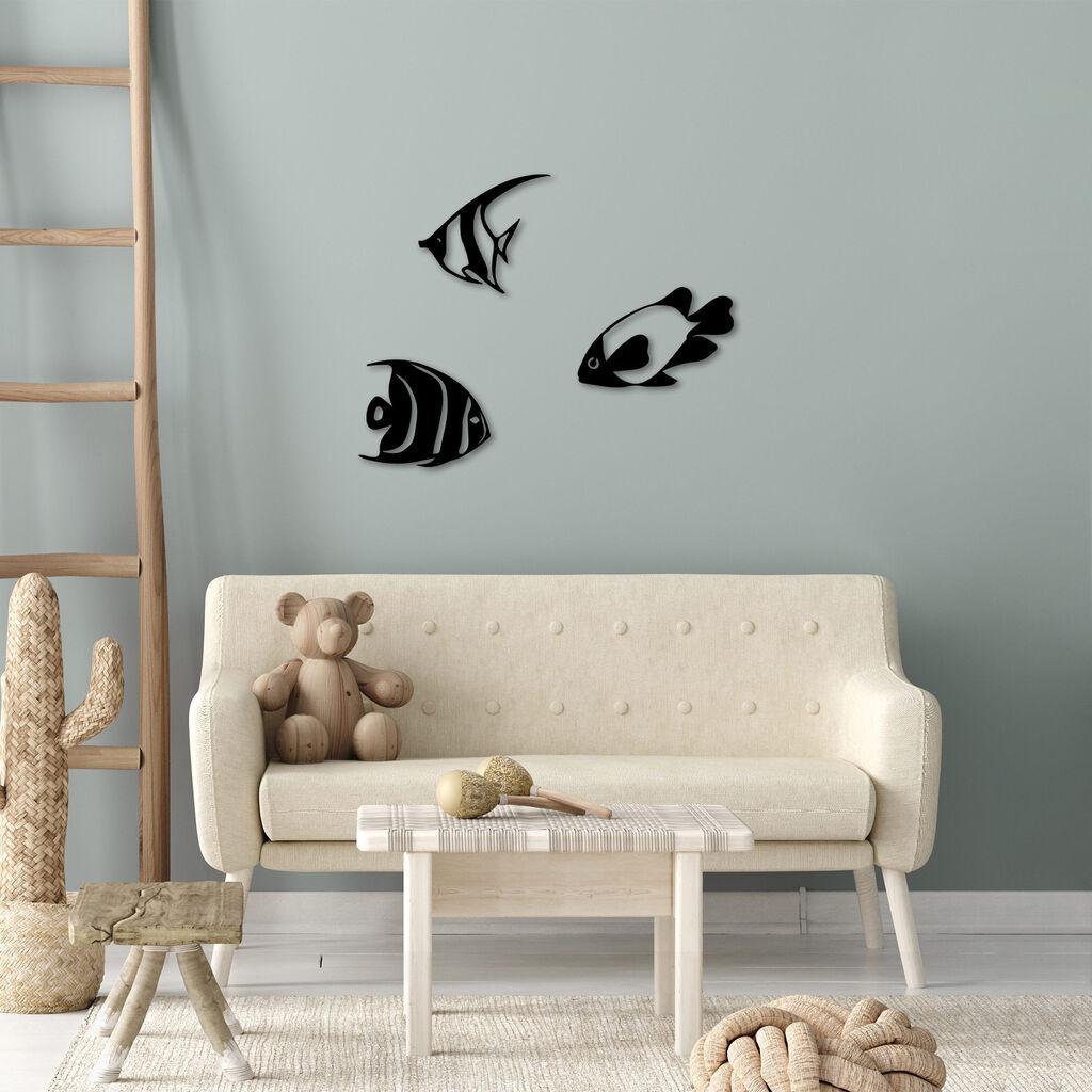 Wallity Zidna dekoracija Ribe-300, Crna