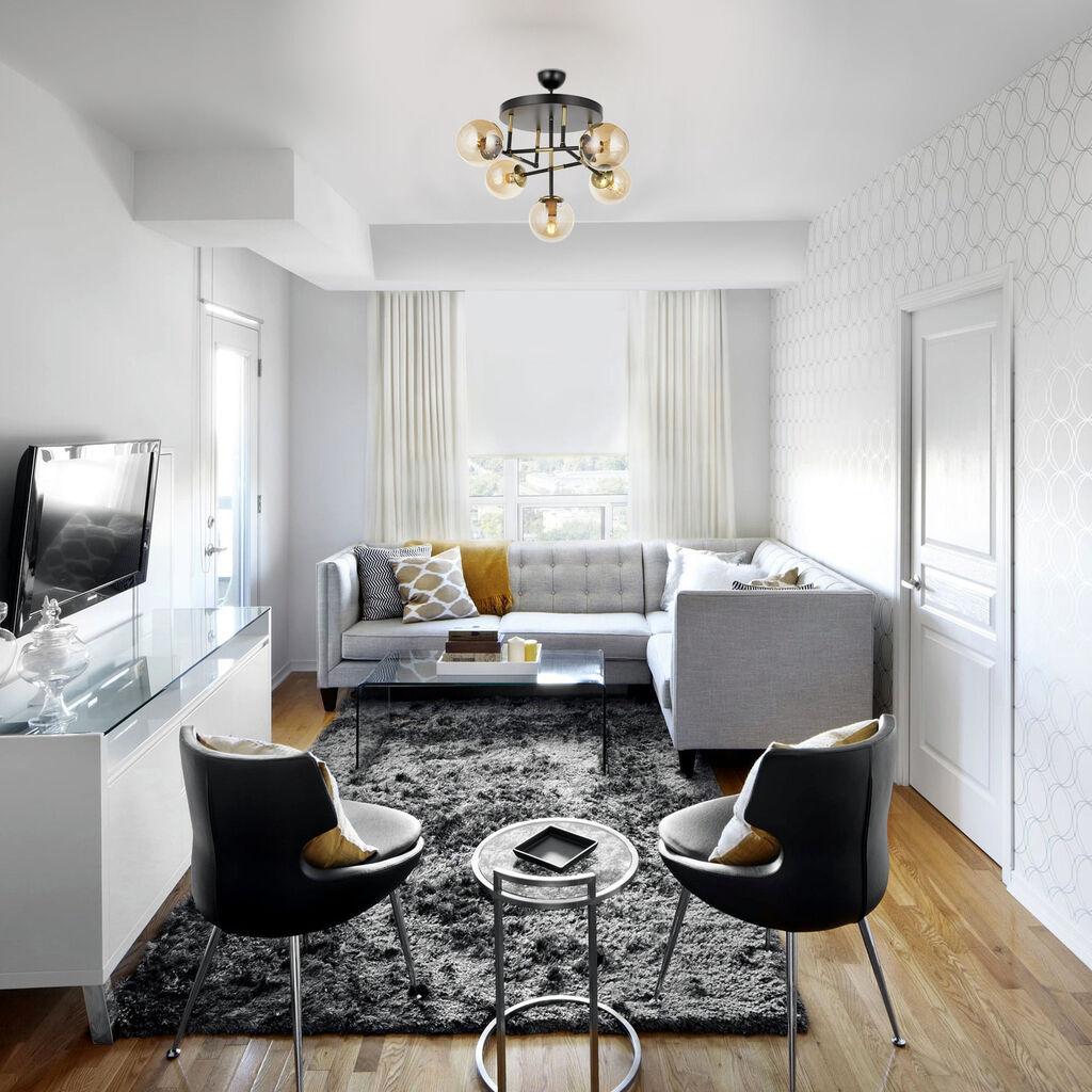 Opviq Luster AV-4331-5T-BSY, 40x60cm, IP20, 220V-240V, Zlatno-crna boja