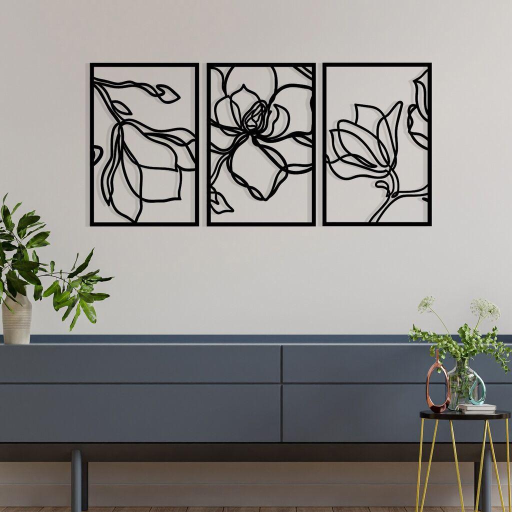 Zidna dekoracija Wallity Adda, 120x56,5 cm, crna