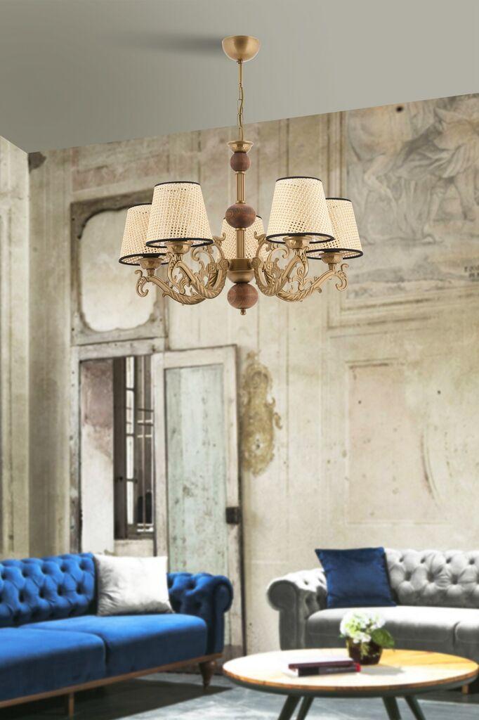 Opviq Luster Fiona Coral Wood, 15x10x13cm, IP20, zlatno-bijele boje