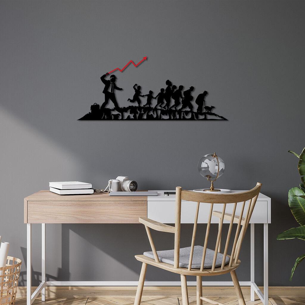 Zidna dekoracija Banksy-4, 30x70cm, Crna