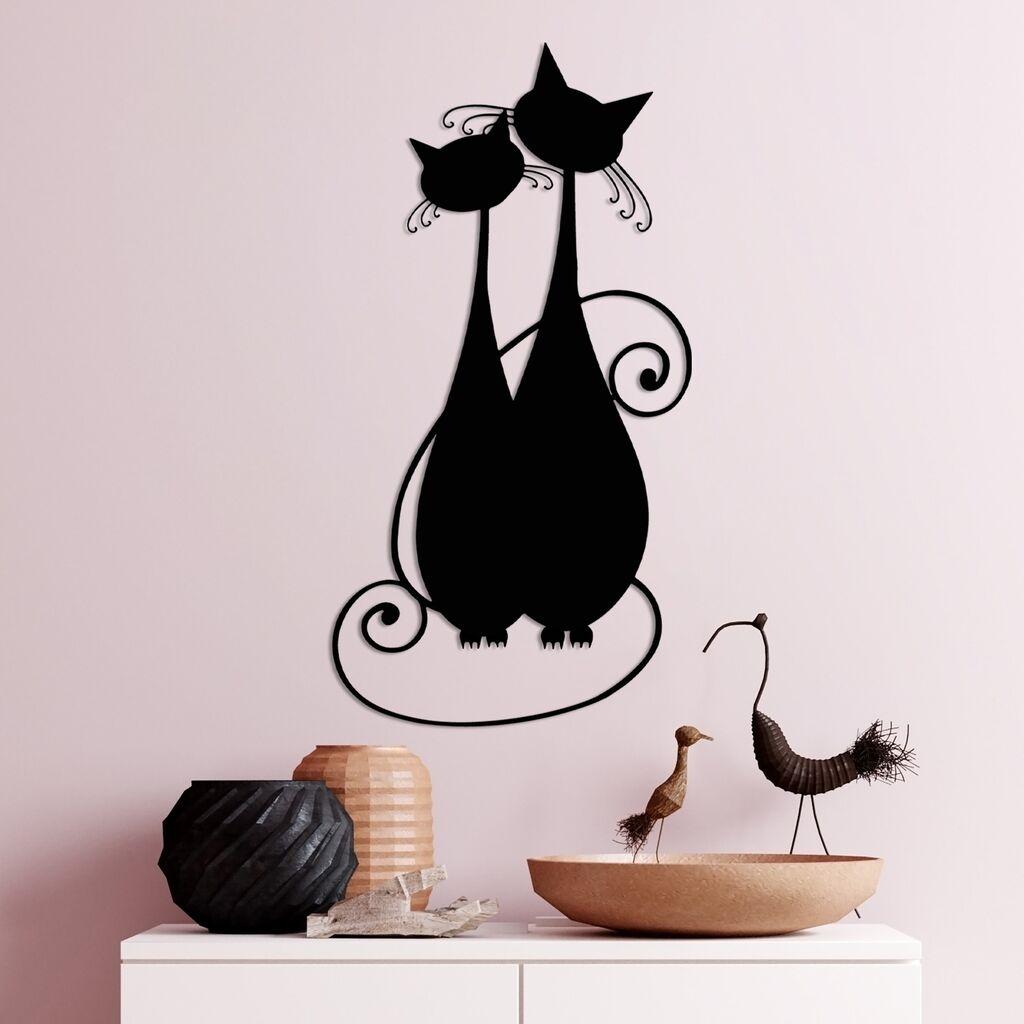 Wallity Zidna dekoracija Mačka 10-v2, 30x60cm, Crna