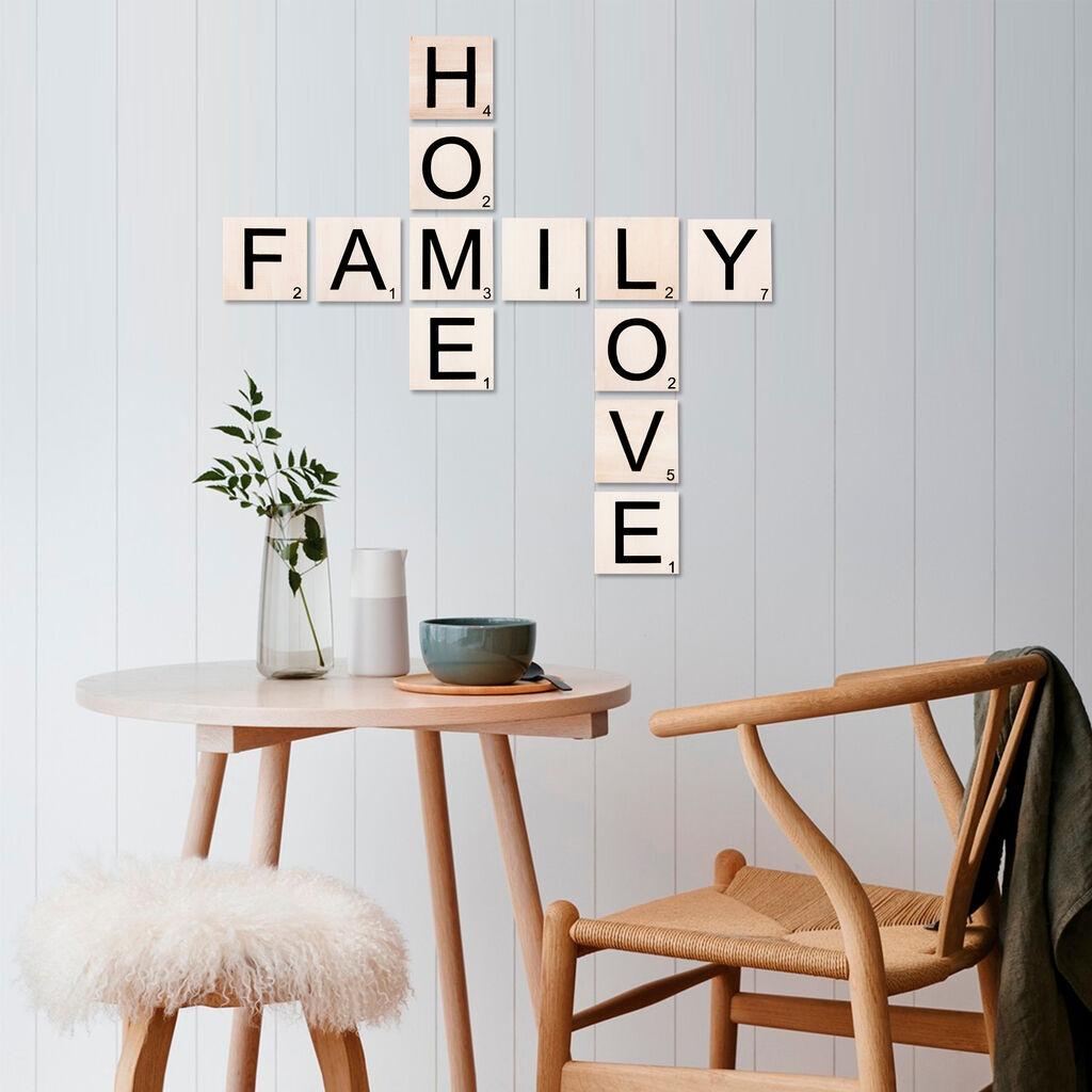 Wallity Zidna dekoracija Scrabble Set-4, 95x95cm, Bijela