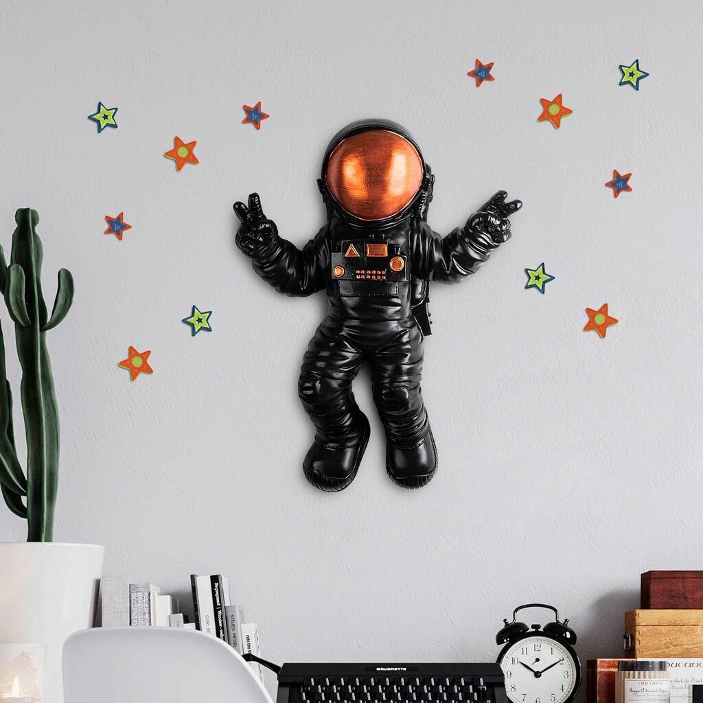 Wallity Zidna dekoracija Cosmonaut 3, 35cmx47cmx10cm, Crna
