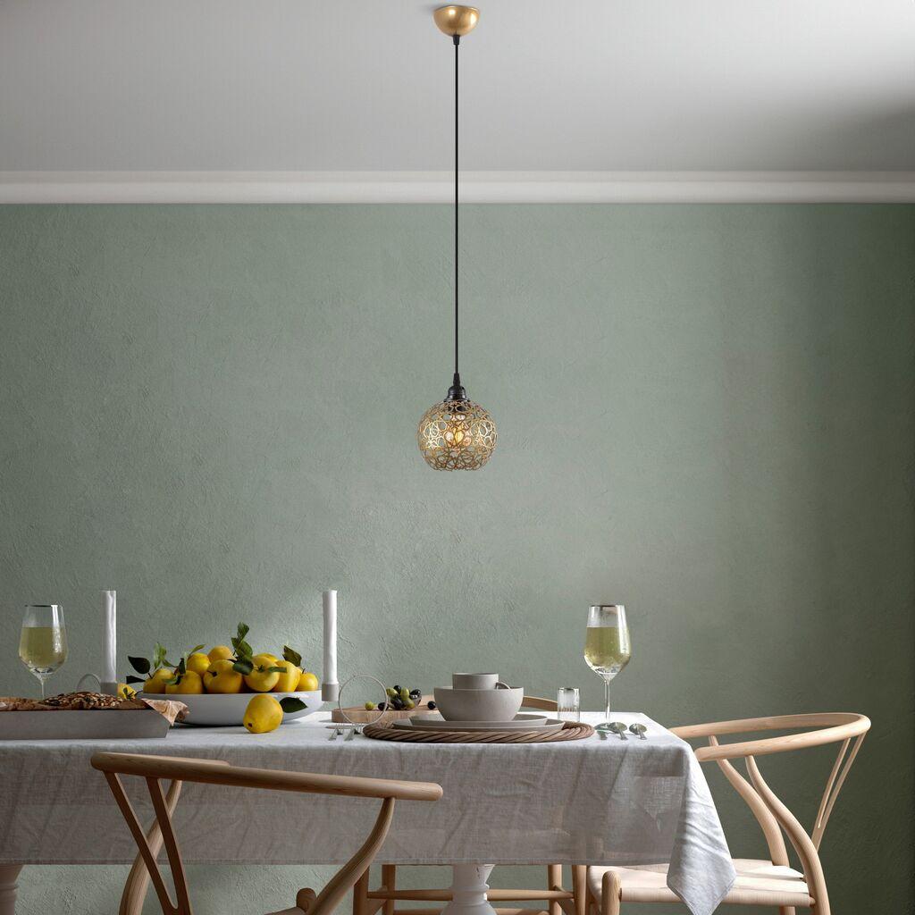 Opviq Luster Selcuklu-Mr-788-1, 17cm, IP20, Zlatno-crna boja