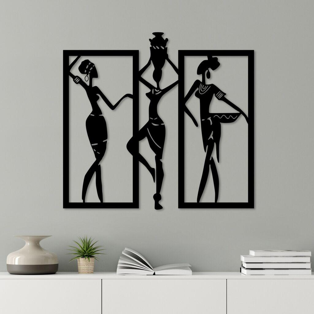 Wallity Zidna dekoracija Afričke žene, 66x62cm, Crna