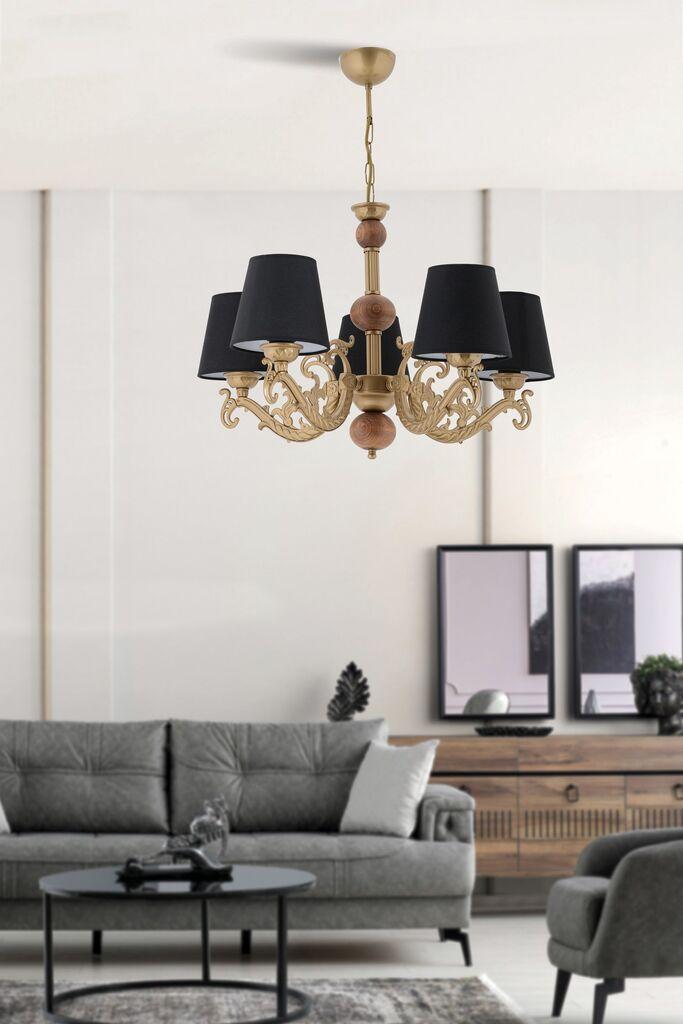 Opviq luster Fiona Wood, 15x10x13cm, IP20, zlatno-crna boja