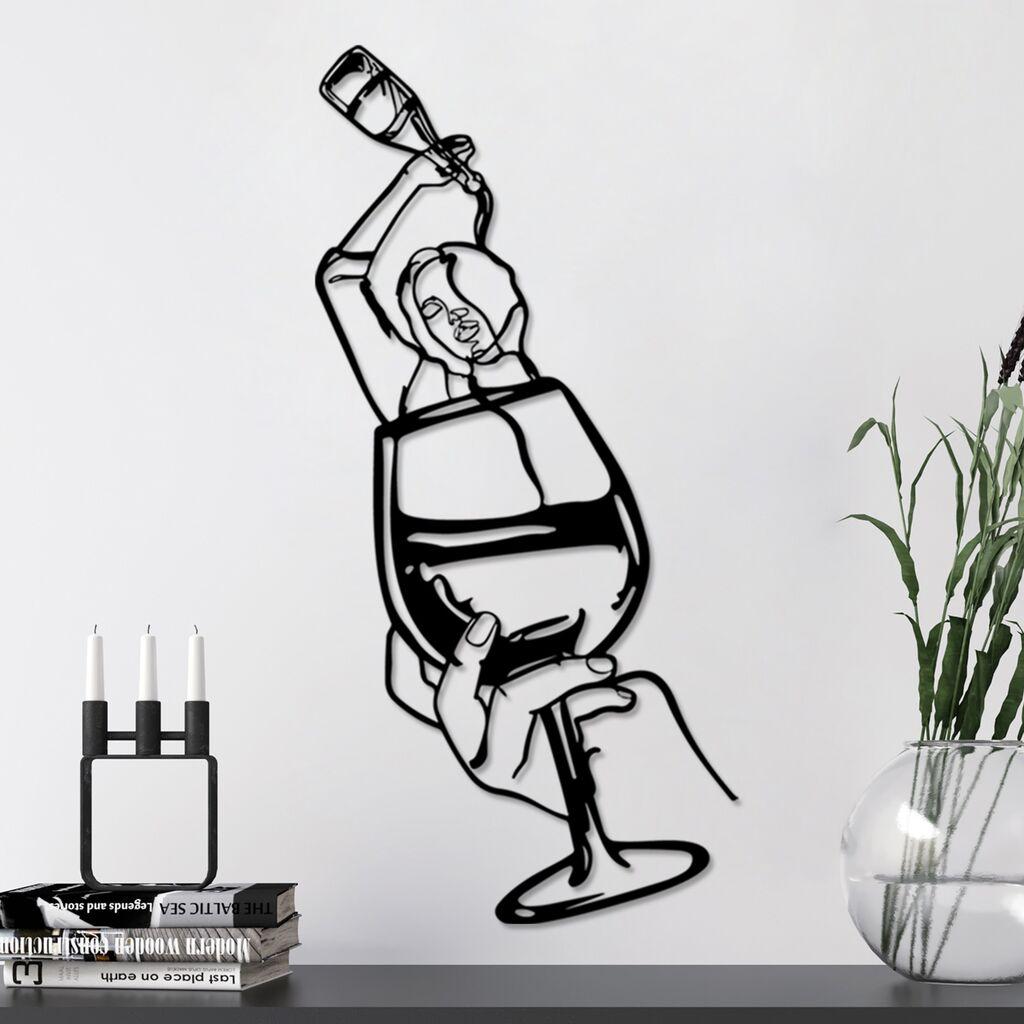 Wallity Zidna dekoracija Bicchiera, 33x69cm, Crna