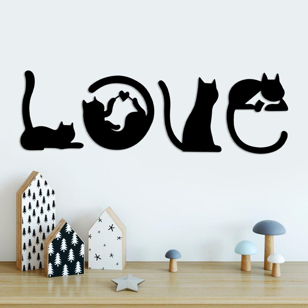 Wallity Zidna dekoracija Mačka 11, 60x19cm, Crna