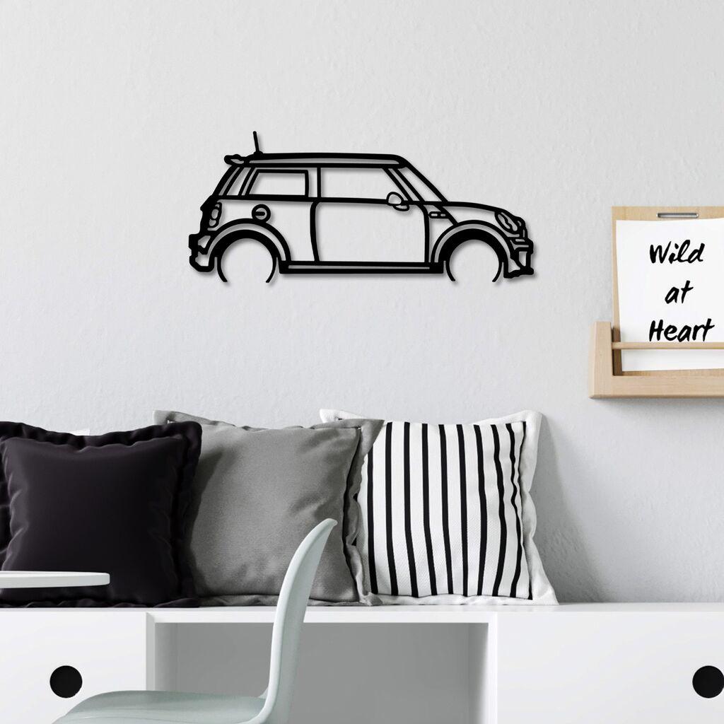 Zidna dekoracija Mini Cooper, 73x33cm, crna