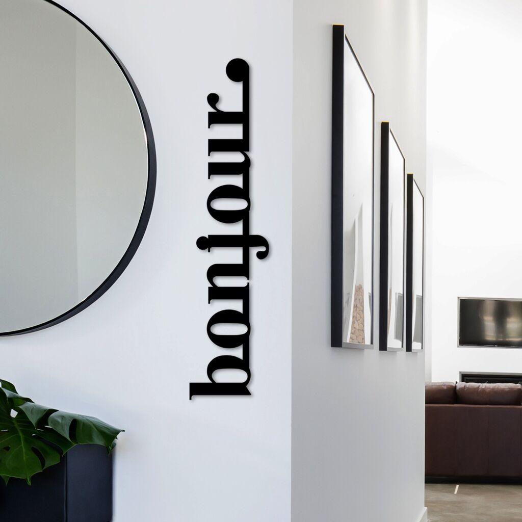 Wallity Zidna dekoracija Bonjour, 70x16cm, Crna