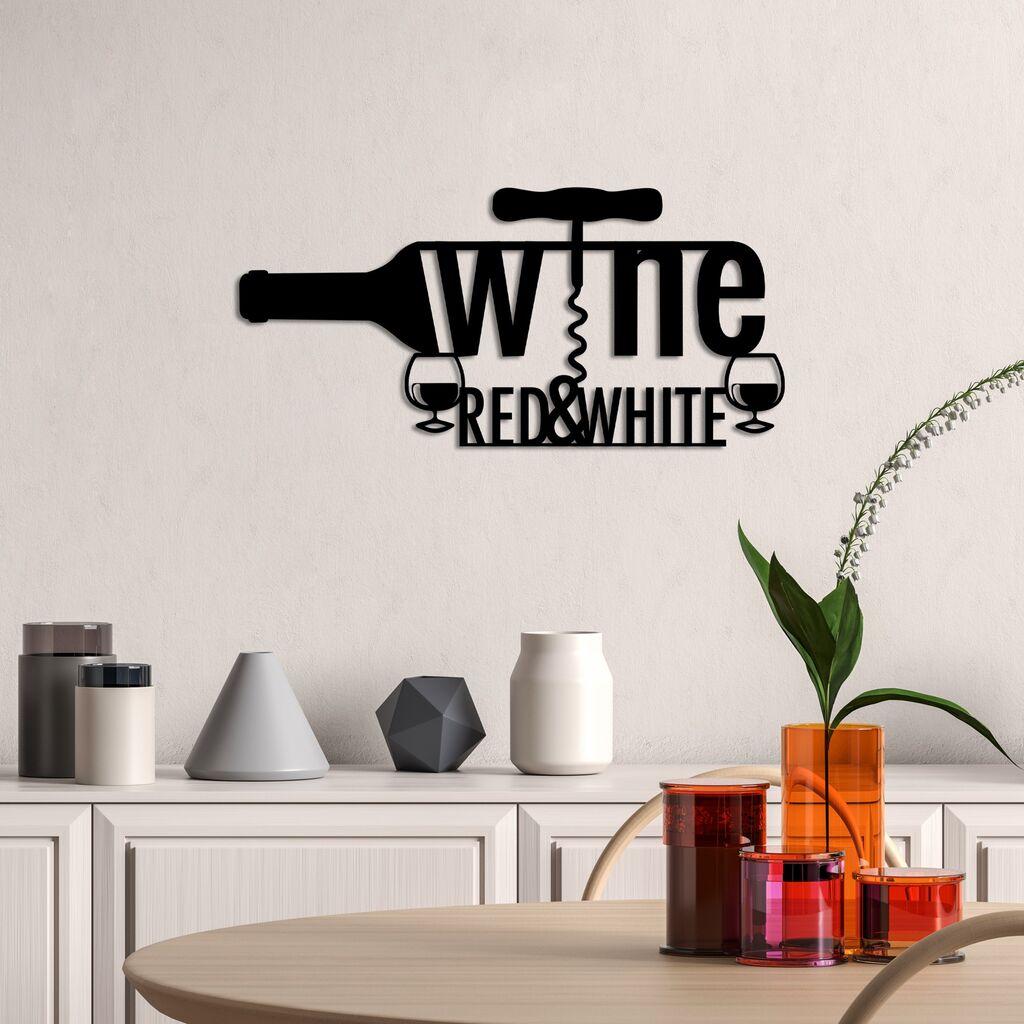 Wallity Zidna dekoracija Crveno-bijela, 58x27cm, Crna