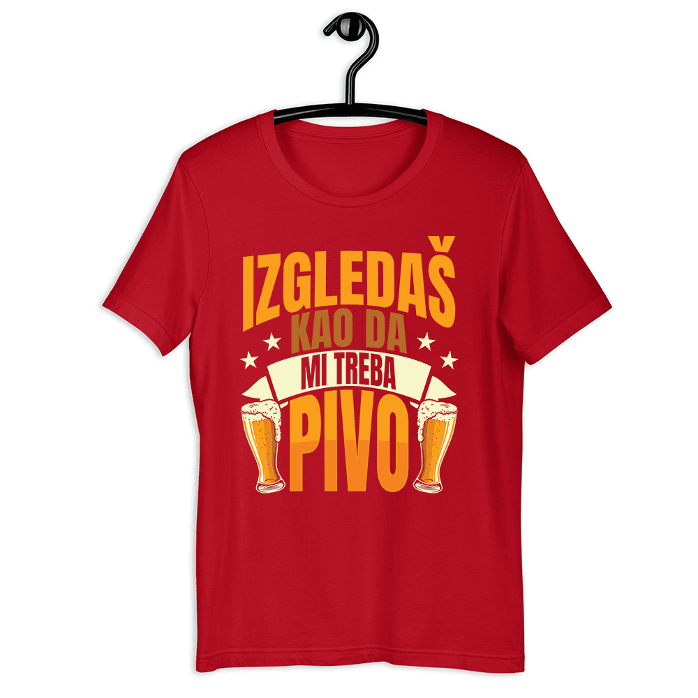 Goatees Muška majica Izgledaš kao da mi treba pivo, Crvena