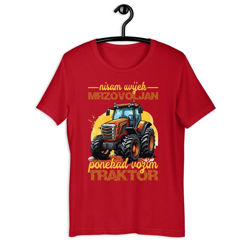 Goatees Muška majica Nisam uvijek mrzovoljan - ponekad vozim traktor, Crvena