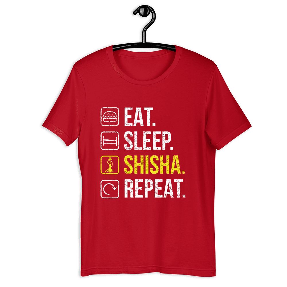 Goatees Muška majica Eat, Sleep, Shisha, Repeat, Crvena