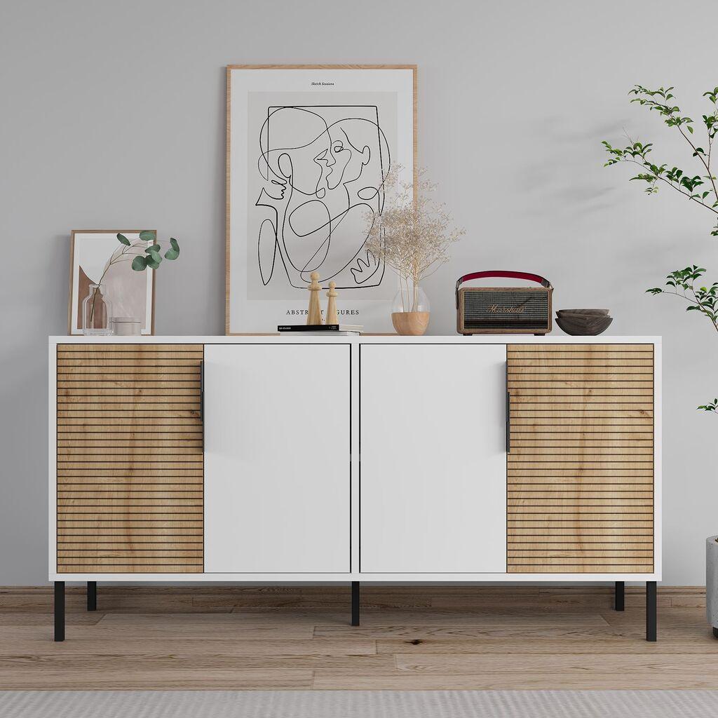 Hanah Home Konzolni sto Zerra, 150x75x36 cm, Boja bijelog hrasta