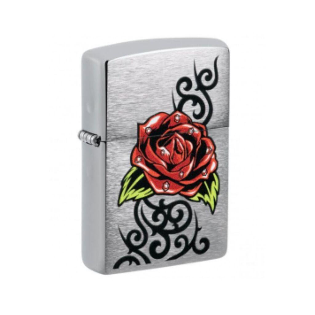 Zippo upaljač Rose Tatto, srebrne boje