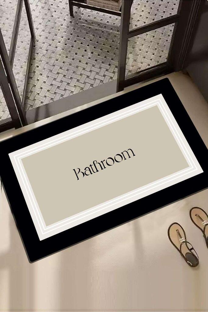 L'essentiel Maison Kupaonski tepih Roose, 60x100 cm, Crno-bijela