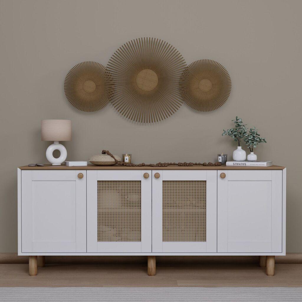 Hanah Home Konzolni sto Bohemian 1600-145, 180x75x40 cm, Boja bijelog hrasta