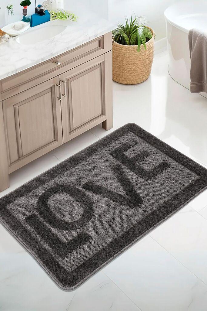 L'essentiel Maison Love tepih za kupatilo, 60x100 cm, antracit