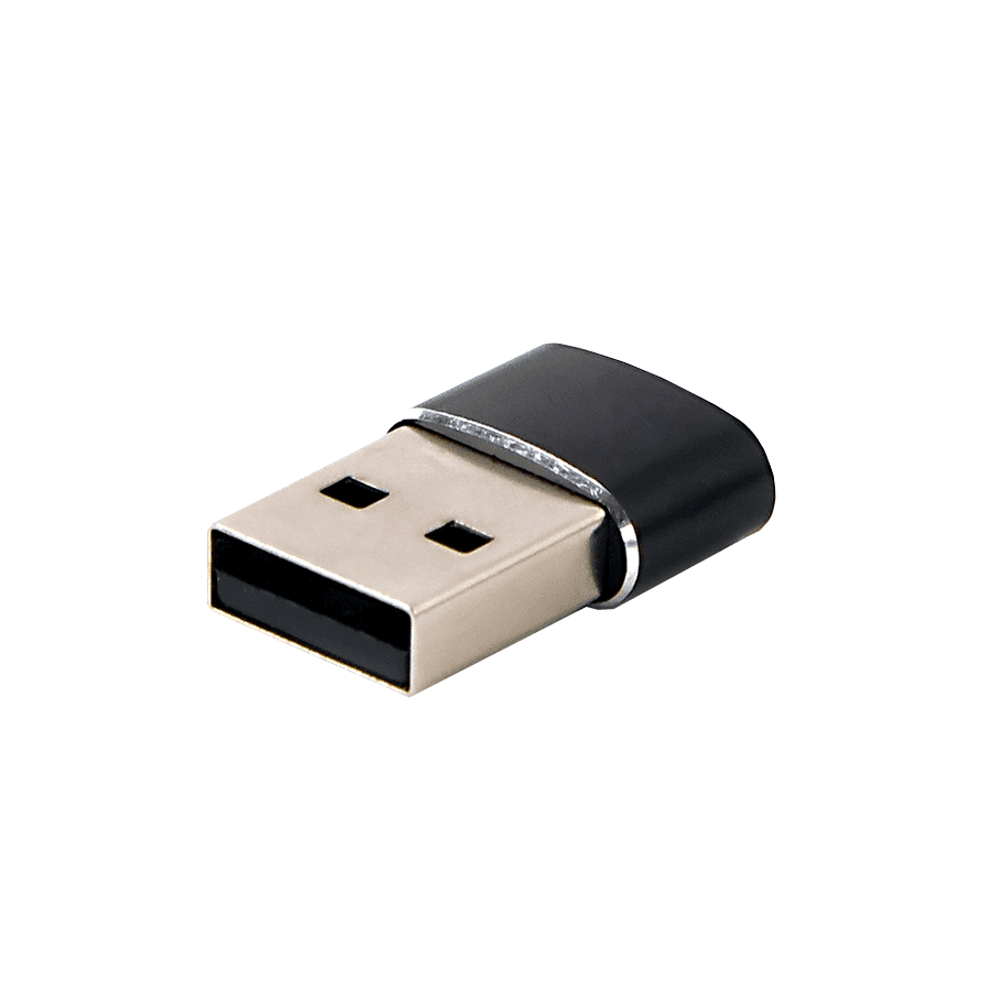 USB 2,0 adapter USB2.0 AM to Type-C female black, GEMBIRD A-USB2-AMCF-02