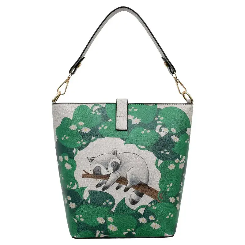 DOGO Restful Raccoon Ženska torba, Zelena