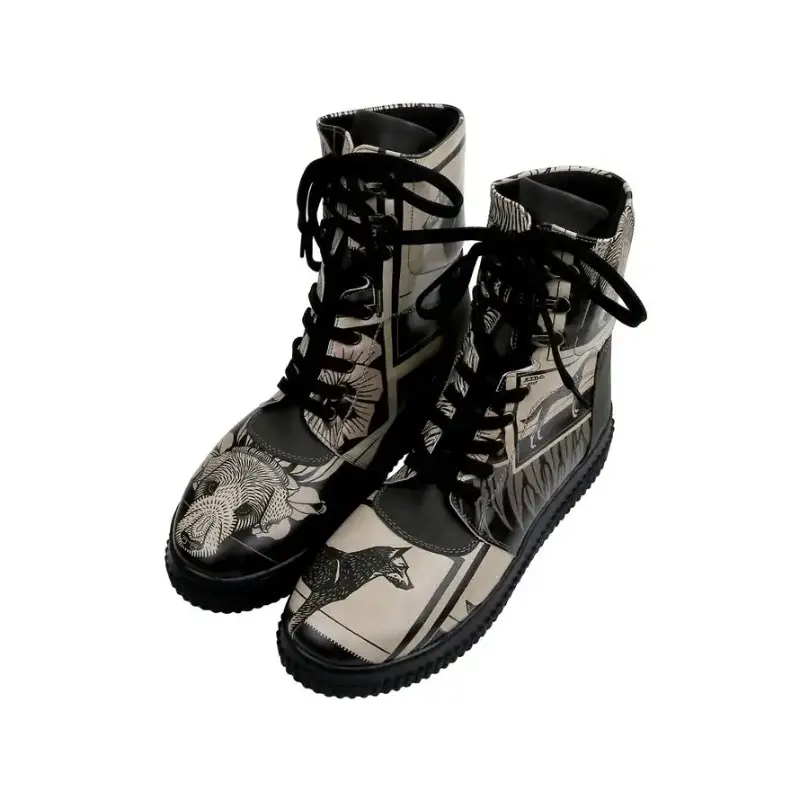 DOGO Ženske kratke čizme Bad Boy, Crno-Bijela