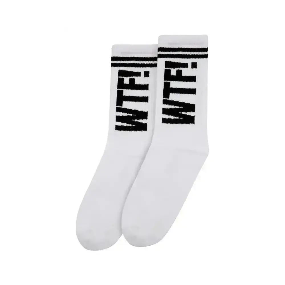 DOGO WTF Unisex Socks Muške čarape, Bijele