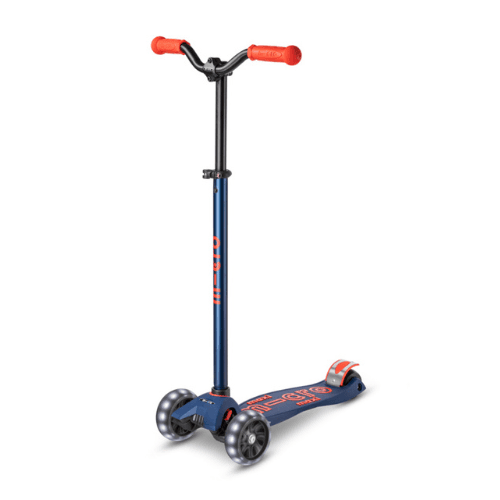 MICRO Maxi Dječiji skuter, Deluxe Pro LED, Teget
