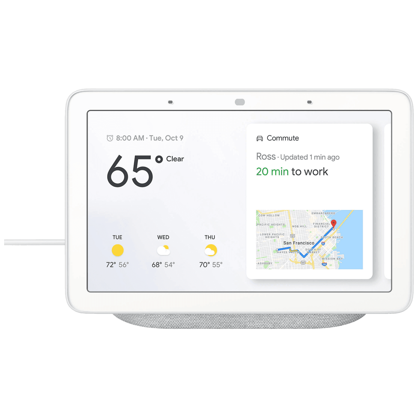 GOOGLE Pametni zaslon, 7", Google Assistant, WiFi, Bluetooth Google Nest Hub Chalk