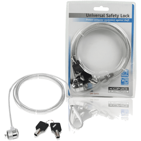 KONIG Zaštitni kabl / sajla za laptop sa ključem CMP-SAFE3/3, 3m