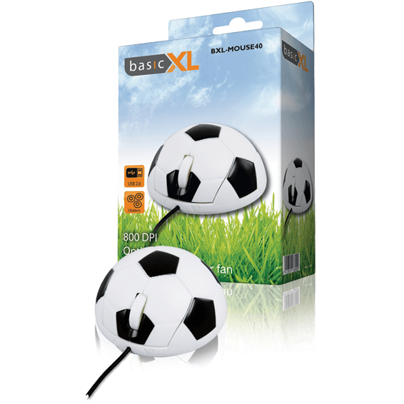 BASIC XL Optički miš BXL-MOUSE 40, 800dpi, USB, Oblik lopte, Beli