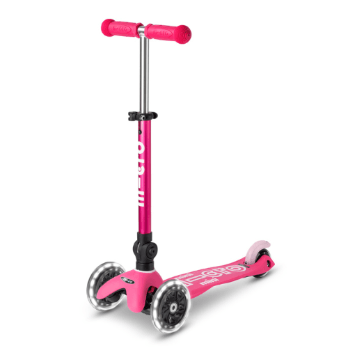 MICRO Mini Dječiji skuter, Deluxe Foldable LED, Roze